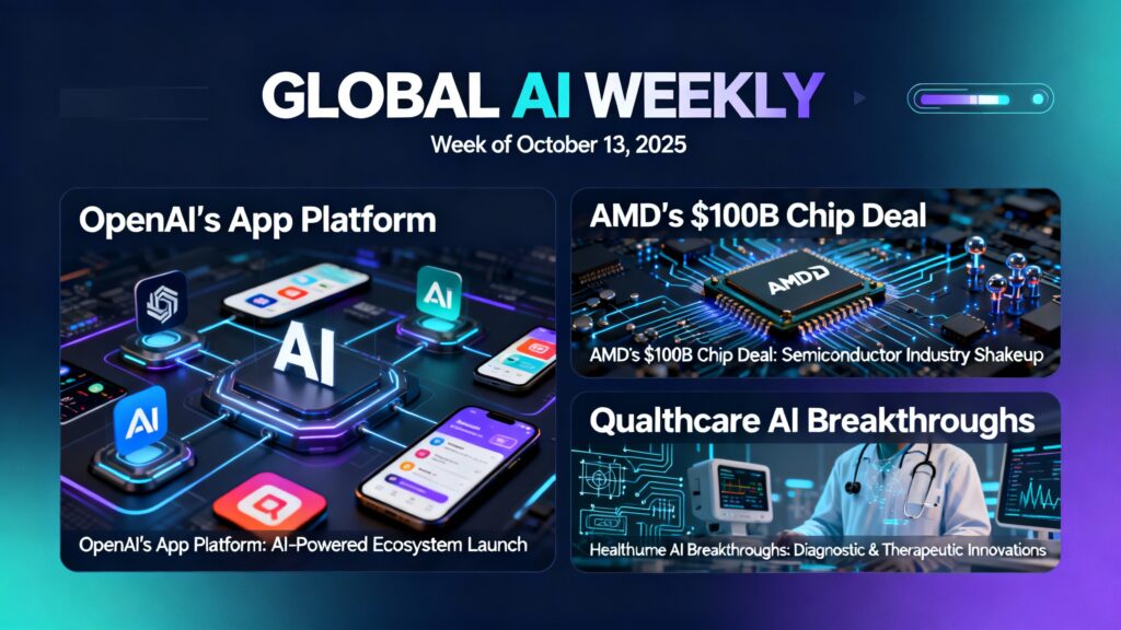 Global AI Weekly: OpenAI’s App Platform, AMD’s $100B Chip Deal, and Breakthroughs in Quantum & Healthcare AI (Week of October 13, 2025)