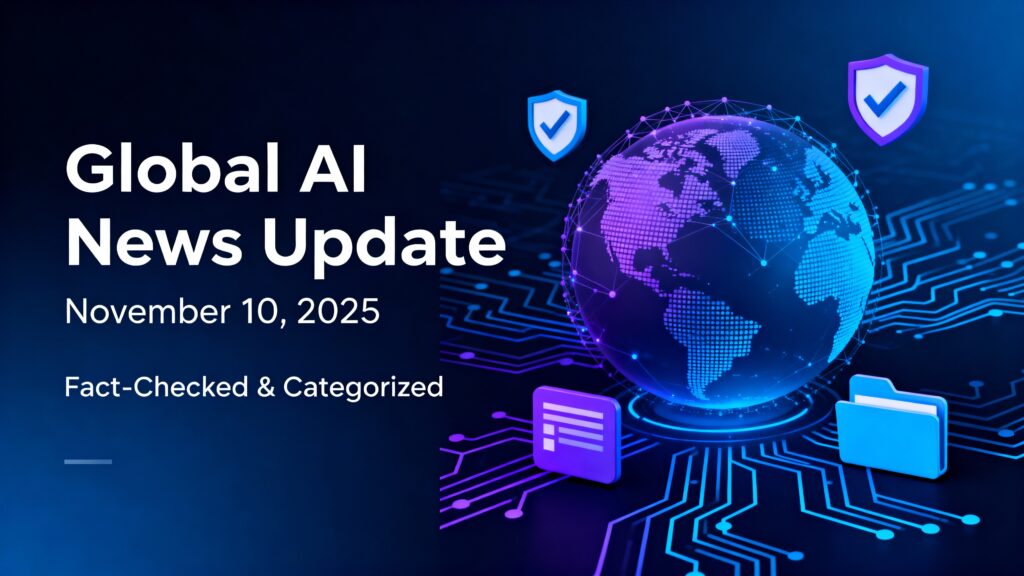 Global AI News Update — November 10, 2025 (Fact-Checked & Categorized)