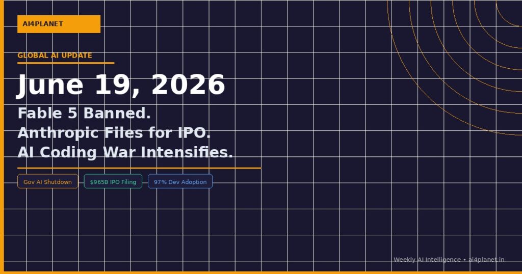 Global AI Update – June 19, 2026: Fable 5 Banned, Anthropic Files for IPO, AI Coding War Intensifies